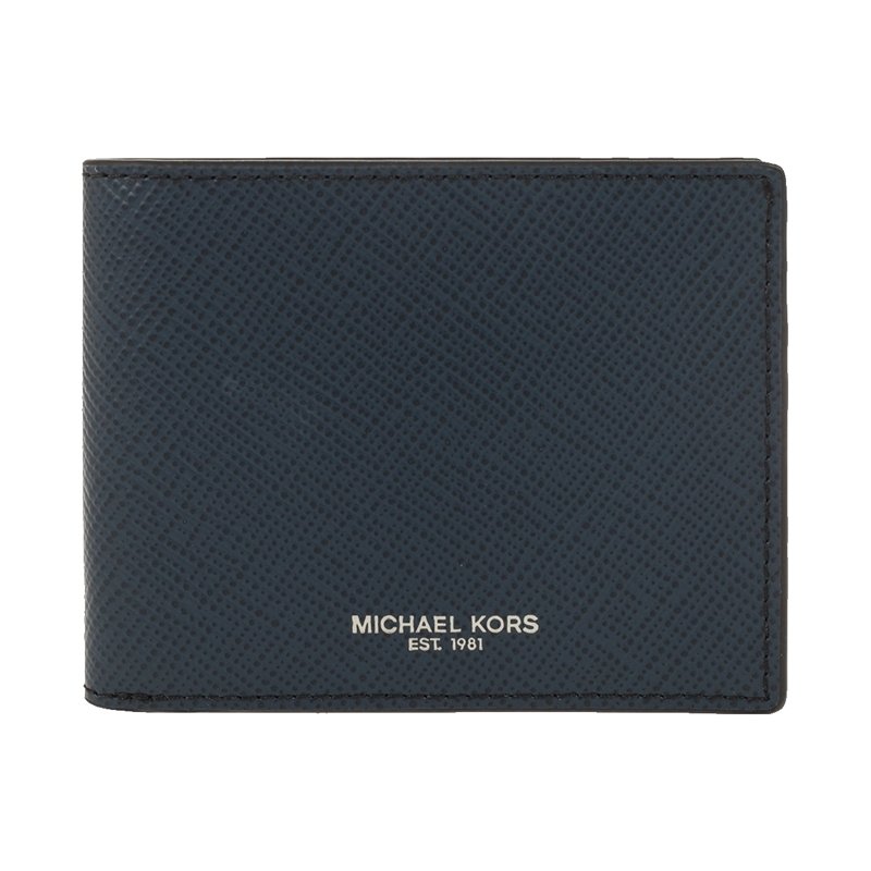 MICHAEL KORS迈克高仕HARRISON男士牛皮革logo印花短款两折钱包卡包便携时尚